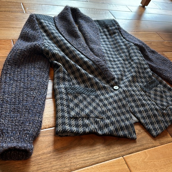 Vtg Canvasbacks mixed media sweater blazer. - Picture 5 of 6